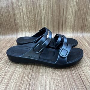 Aetrex Janey Sport Waterproof Pewter Slip On Sandal Womens Size 10